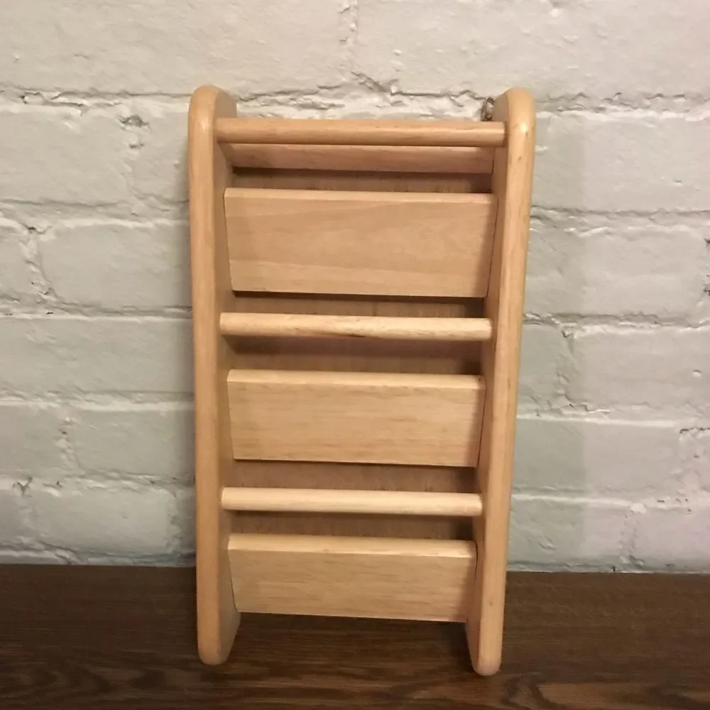 Three-slot Light Oak Mail Holder